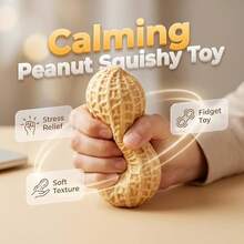 A Simulated Peanut Squeeze Toy For Adults, A Cute And Soft Fidget Toy, An Adorable Stress-Relief Squeezing Toy, Suitable For Relaxation And Stress Reduction, A Portable Mini Sensory Toy, Ideal For School And Office, A Sweet Cartoon Design Anxiety-Relief Toy, An Ideal Party Gift - Đỏ - Xem 4