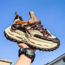 Men's Retro Chunky Dad Shoes, Lace-Up Thick Sole Height Increasing Casual Sports Sneakers For Streetwear - trắng - Xem 1