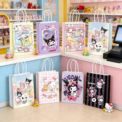 Bộ 5 túi quà tặng họa tiết hoạt hình dễ thương, màu sắc pastel nhẹ nhàng, thiết kế sống động, chất liệu dày dặn. Thích hợp cho sinh nhật, tiệc tùng, quà lưu niệm và các dịp khác. Tuyệt vời để làm quà tặng hoặc sử dụng cá nhân.
