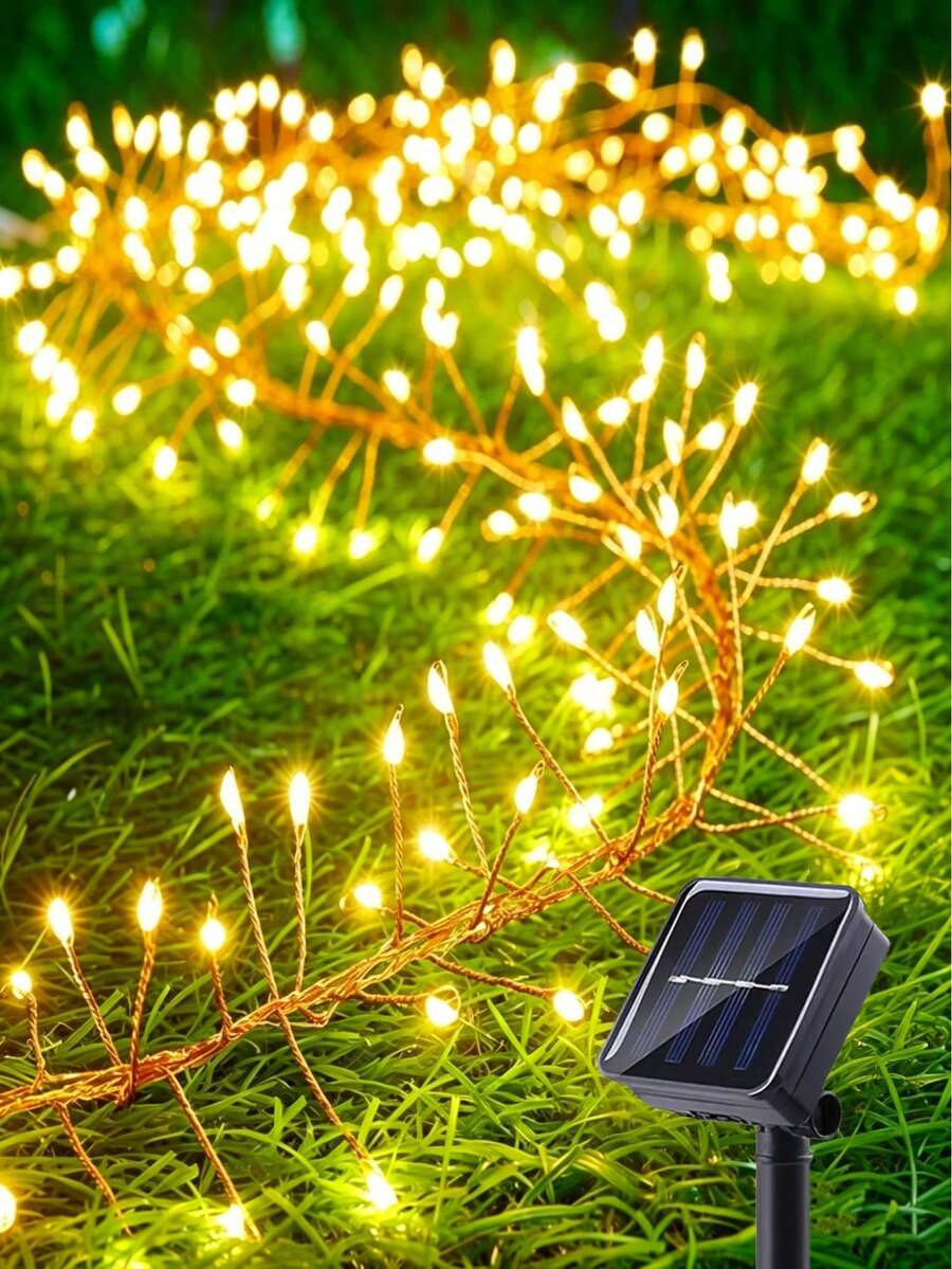 1串300LED/200LED/100LED太阳能灯串，太阳能仙女灯，户外星光灯，太阳能LED灯，户外灯串，户外仙女灯，LED太阳能灯，太阳能供电，IP44防水，8种照明模式，适用于庭院、花园、露台、小路、派对、婚礼、草坪、围栏、节日、派对装饰