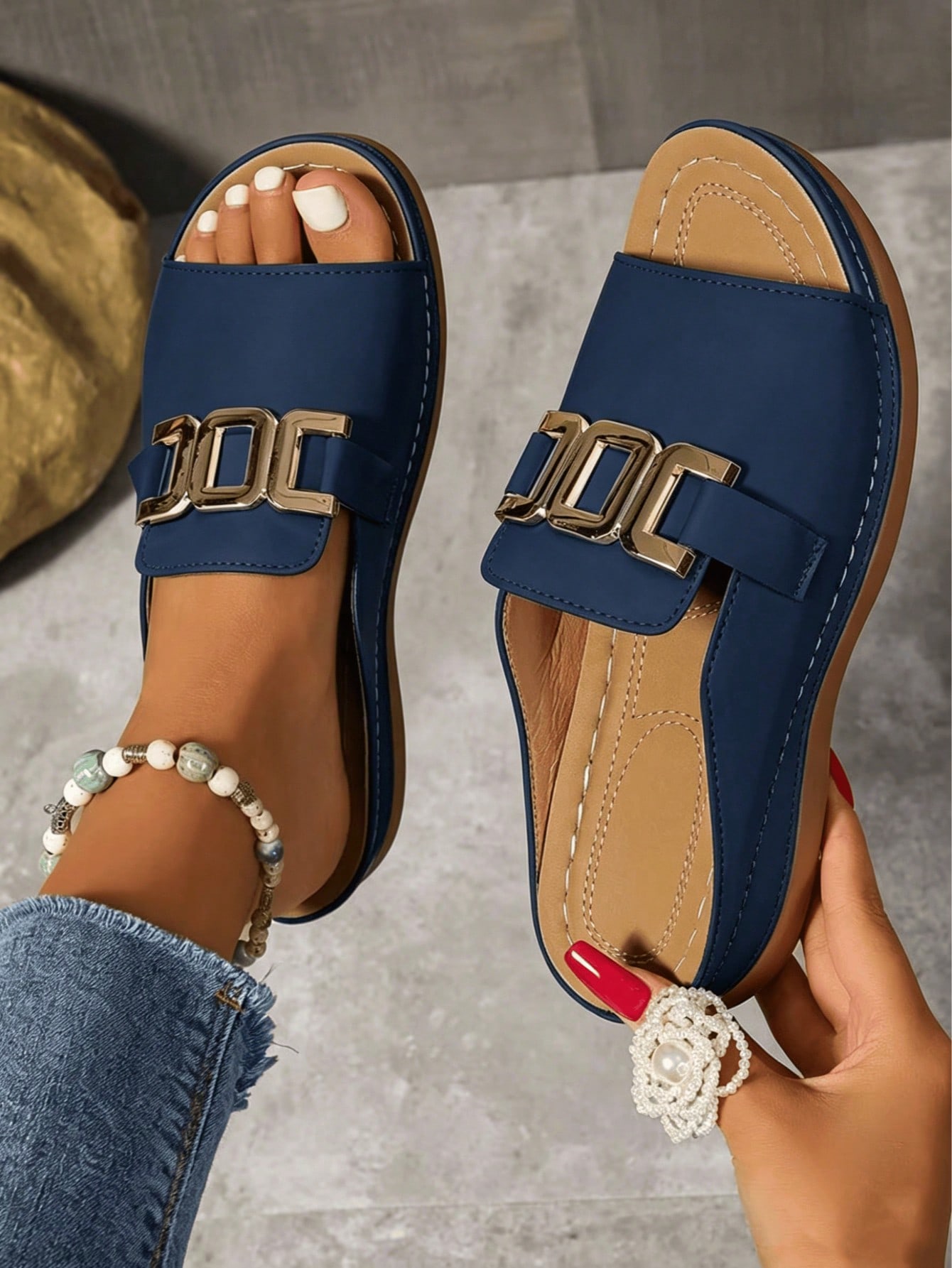 Women's Solid Color Wedge Sandals