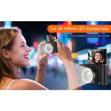 4K Digital Camera With Ring Light, 180° Rotating Screen For Vlogs, Compact Camera For Beginners With SD Card, Christmas Gift - 查看 8