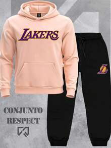 Basketball Team Sweatshirt Set - The King Lake Show Playoff - Beige - View 1