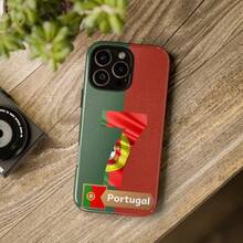 [Expédition sous 24h depuis DE/FR/ES] Coque de téléphone Apple 17 16 15 Promax 21 22 23 24 25 Ultra GalaxyNumber 7 Portugal, style maillot de football avec drapeau portugais - FL 2-en-1 Mat Épais - Voir 12