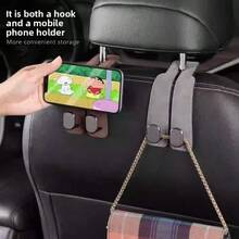 Móc treo đồ phía sau ghế xe hơi, móc treo kim loại đa chức năng giấu kín với lớp lông giả, móc treo nhỏ để đồ phía sau ghế xe hơi. - Móc treo đồ bằng kim loại - Xem 2