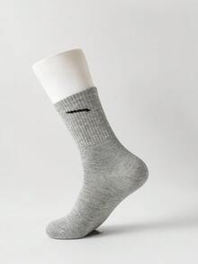 3 Pairs Assorted Color Diagonal Stripe Print Sports Socks, Comfortable Breathable Medium Thickness, Unisex Fashion - Multicolor - View 9