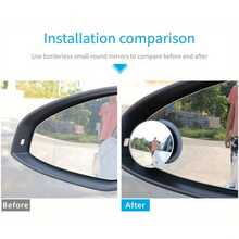 1 pieza Espejo retrovisor circular de alta definición y convexo plateado, sin marco, adecuado para múltiples modelos de vehículos, 2 piezas/set - redondo - Ver 3