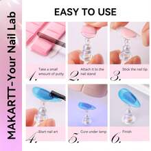 Magnetic Fake Nail Holder, Reusable Clay For Nail Art Practice And Painting, Suitable For Home DIY Beginners And Nail Salon Supplies - Multicolor - View 8