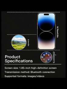 创意可连接手机挂饰徽章；智能电子徽章，带显示屏；用户可以上传照片和视频在徽章上展示；内置电池；适合作为圣诞节、生日和情人节礼物 - 查看 10