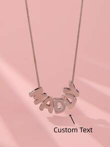 1 pieza Collar con colgante de burbuja 3D con inicial personalizada, joya personalizada con placa con nombre, collar de burbuja redonda con inicial - Regalo personalizado para amigos, parejas y familia, collar con nombre diseñado especialmente - Collar de hueso de serpiente de plata - Ver 3