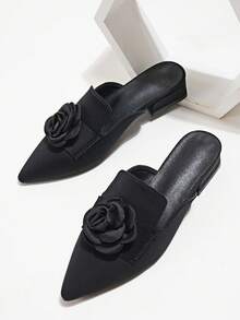 Dép hở gót gợi cảm dành cho nữ, sandal mũi nhọn gót dày thời trang mới, thích hợp để phối cùng váy. - màu đen - Xem 6