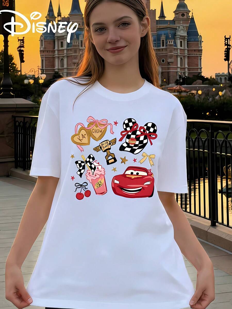 Camiseta de mujer de Disney con estampado de acuarela de orejas de Mickey y Minnie, castillo de Disney, camiseta de cumpleaños de WDW Disneyland, camiseta de cumpleaños para niños y niñas, camiseta con estampado, camiseta holgada casual de mujer, ropa de calle de verano, camiseta de regalo de cumpleaños, camiseta de estilo de hogar de parque de diversiones, camiseta con texto impreso, camiseta de estilo retro de parque de diversiones, camiseta de vacaciones familiares, camiseta holgada casual para parejas. Telas suaves y transpirables adecuadas para actividades temáticas, utilizando materiales suaves, cómodos y duraderos. La camiseta de cuello redondo de mujer de primavera y verano es adecuada para el uso diario, las compras, las fiestas, los viajes y las reuniones. También es una prenda deportiva clásica y elegante y ropa de verano para mujer, combinada con una parte superior blanca - Blanco - Ver 1