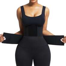 Leopard Print High Compression Back Support Waist Trainer Belt Gym Waist Cincher Trimmer Belt Tummy Control Body Shaper With Triple Wrap - 黃色 - 查看 2