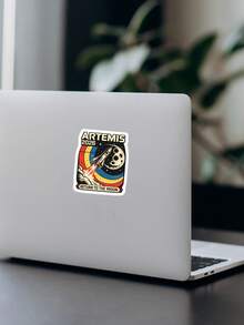 Artemis 2026 Return To The Moon Sticker, Retro Space Rocket Vinyl Decal, Inspired Astronaut Art Sticker For Laptop Phone Case, Outer Space Mission Mission Decal, Waterproof Science Geek Stationery - Multicolor - View 7