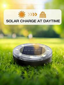 Mini Solar Ground Lights, 12/8/7/5/4/2pcs Per Pack. Upgraded LED Flat Landscape Lights With Auto On/Off Function. Suitable For Outdoor Walkways, Gardens, Patios, Yards And Driveways. - 無鋼圈 - 查看 4