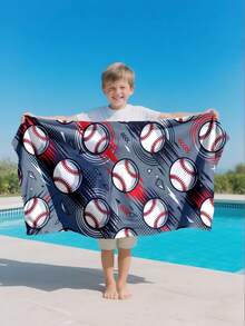1 pieza Toalla de playa con tema de béisbol para niños, manta de playa extra grande de microfibra súper suave, toalla de baño súper absorbente, adecuada para viajes, piscina, buceo, surf, yoga, camping, disponible en varios tamaños, accesorios de playa para playa, piscina, viajes, camping, yoga - Multicolor - Ver 6