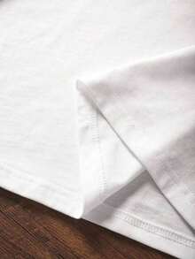 Camiseta de mujer de cuello redondo y manga corta, de moda para el verano - Blanco - Ver 4