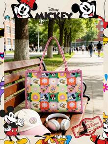 1 Túi vải canvas chính hãng Disney Mickey & Friends, dung tích lớn, túi đeo vai, in hình hoạt hình dễ thương, có thể tái sử dụng, túi xách mua sắm, túi tote thông thường, dành cho nữ/bé gái/học sinh/người hâm mộ/giới trẻ, thích hợp cho trường học, công việc, du lịch, mua sắm, sử dụng hàng ngày. - Nhiều màu - Xem 10