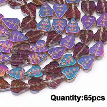 Approx. 65pcs Colorful Maple Leaf Shaped Glass Beads, DIY Jewelry Making Supplies, Spacer Beads - Maple Leaf Beads - View 10