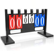 1 pieza Marcador vertical de volteo de 6 dígitos, adecuado para partidos de baloncesto, bádminton, fútbol, marcador multifunción para árbitros - Multicolor - Ver 2