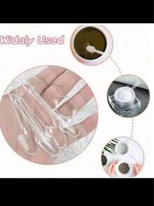 100pcs Transparent Plastic Mini Spoons, Suitable For Desserts, Ice Cream, Jelly, Pudding, Yogurt Tasting, Appetizers, Family Gatherings, Picnics, Restaurants And Kitchens - Transparent - View 9