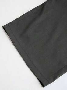Mono de diseño minimalista Vela Rue con cierre de gancho y cremallera, pantalones anchos de color azul marino sólido semitransparente y ligeros, pantalones anchos de moda para todas las estaciones - Negro - Ver 7