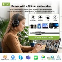 HTC HP09 2026 سماعة رأس جديدة تماماً فوق الأذن مع عمر بطارية لمدة 63 ساعة، مقاومة للماء بمعيار IPX5، ووظيفة ترجمة متاحة عبر تطبيق قابل للتنزيل (حوالي 150 لغة). كما تتميز بتطبيق مخصص لضبط وظائف السماعة وتوفر جودة صوت عالية الدقة! - مشاهدة 11