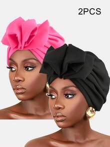 1 pieza Diadema/pañuelo de mujer con estampado bohemio y cruce, gorro de punto plano, adecuado para uso diario, dormir, verano, playa - Multicolor - Ver 11