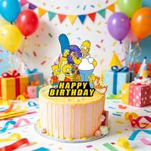 1pc Hot Selling Anime Theme: Birthday Flag Card | Top Choice Birthday Party Souvenir, Quality & Affordable Birthday Party Gift - Multicolor - View 2