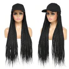 Tóc giả bện sóng sâu sang trọng dành cho nữ - Sợi chịu nhiệt cao, mũ lưới có khóa cài, kiểu dáng đa năng, bện màu đen thời trang. - màu đen - Xem 9