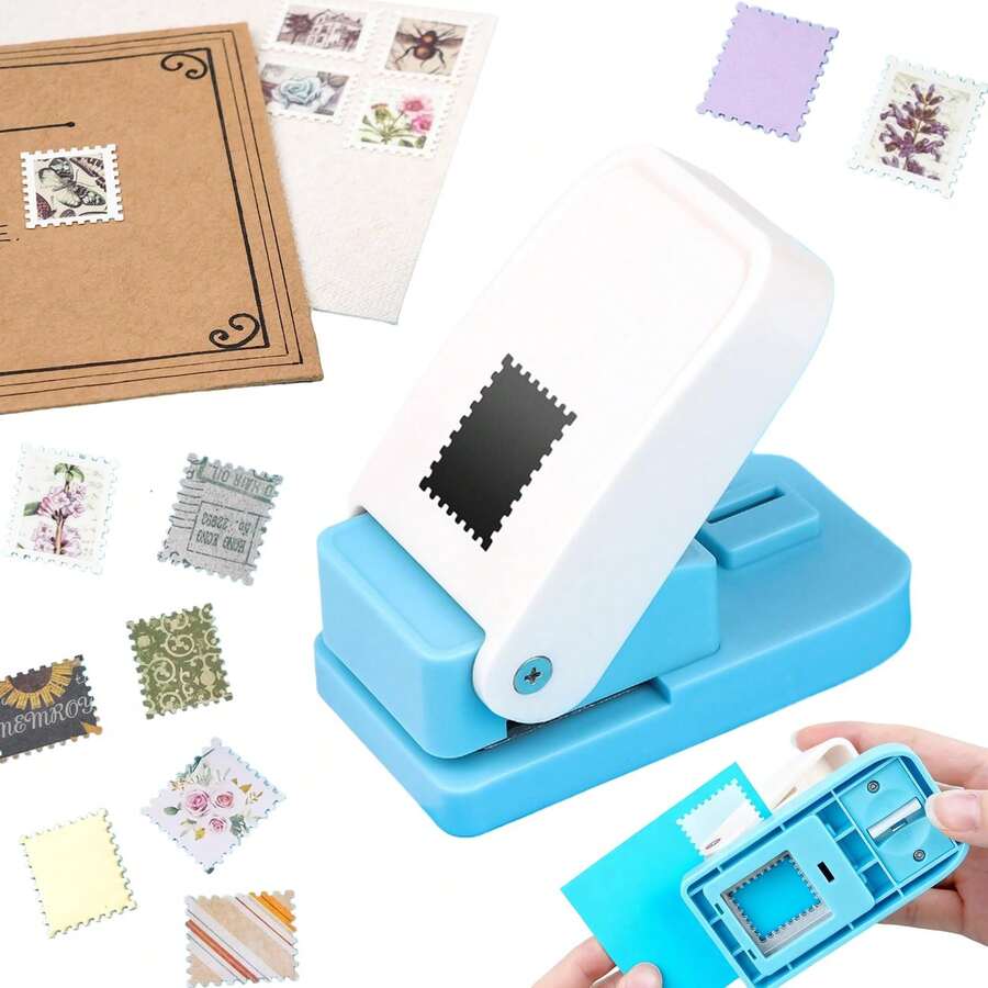 1 cái đục lỗ hình chữ nhật 1 inch x 0.8 inch, dụng cụ đục lỗ cầm tay, thích hợp cho thủ công, làm sổ lưu niệm, nhật ký, làm thiệp.