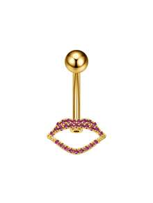 1 chiếc khuyên rốn đa năng hình bướm, hoa, môi đính đá Zirconia đồng, làm bằng thép không gỉ, thích hợp đeo hàng ngày. - Nhiều màu - Xem 13