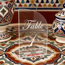 Placas numeradas de mesa acrílicas y removibles, diseño minimalista, adecuadas para hoteles de negocios, fiestas de cumpleaños, restaurantes, reuniones, bodas, exposiciones, identificación de mesas - BJ3061 - Ver 13