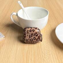 Ốp tai nghe phong cách retro, màu nâu, họa tiết da báo không đều, bề mặt bóng, dành cho AirPods 1 2 3 4 Pro Pro2 Pro3 - màu nâu - Xem 8