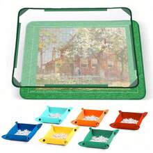 Jigsaw Puzzle Board 1000 Pieces, 32"X22" Storage With 6 Sorting Trays & Cover UK - Green - View 1