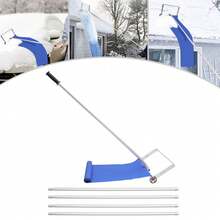 Snow Roof Rake, 148-610cm Extendable Aluminium Rake Snow Removal Tool For Clearing Roof, Tent, Car, Solar Panel Snow & Leaves - Blue - 查看 6