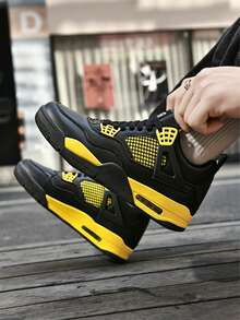 Men's Casual Thick-Soled Air-Cushioned Basketball Shoes, Breathable Versatile Sneakers, Sports Casual Air-Cushioned Basketball Shoes - 雷神 - 查看 2