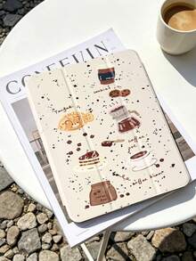 1 chiếc ốp lưng máy tính bảng vẽ hình bánh cà phê và cá dễ thương, tương thích với iPad Mini4/Mini5/Mini6/Mini7/Air/Air2/9.7/10.2/10.5/Air4/Air5/10.9/Pro 11-Inch/Thế hệ thứ 10/ Air 11-In.(M2)-2024/ Pro11-In.(M4)-2024/Air 11-Inch (M3) 2025/ (A16) 11 Inch Thế hệ thứ 11 2025/ Air 8(M4)2026(11-Inch), Galaxy Tab A8 10.5 Inch 2022, tích hợp khe cắm bút cảm ứng, chân đế gập 3 lần, bảo vệ cạnh mềm TPU, chức năng ngủ/thức từ tính, ốp lưng máy tính bảng tối giản/sáng tạo/vui nhộn/cá nhân hóa. - Nhiều màu - Xem 1