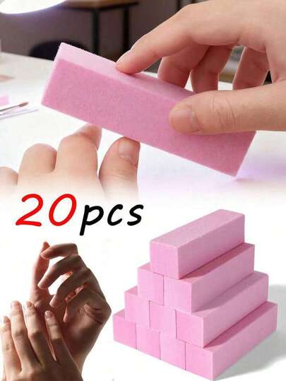 20 miếng mài móng tay tái sử dụng, thích hợp để tẩy móng gel, đánh bóng, tạo hình, tẩy tế bào chết, độ dày trung bình, dụng cụ làm chắc móng, phụ kiện chăm sóc móng, làm đẹp móng, chăm sóc chân, dùng tại salon và tự làm móng tại nhà (20/10/3/1 miếng)