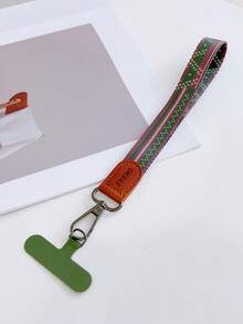 1 pieza Cordón de muñeca grueso y trenzado con clip de hoja de bambú y patrón floral vintage para funda de teléfono móvil - Multicolor - Ver 15