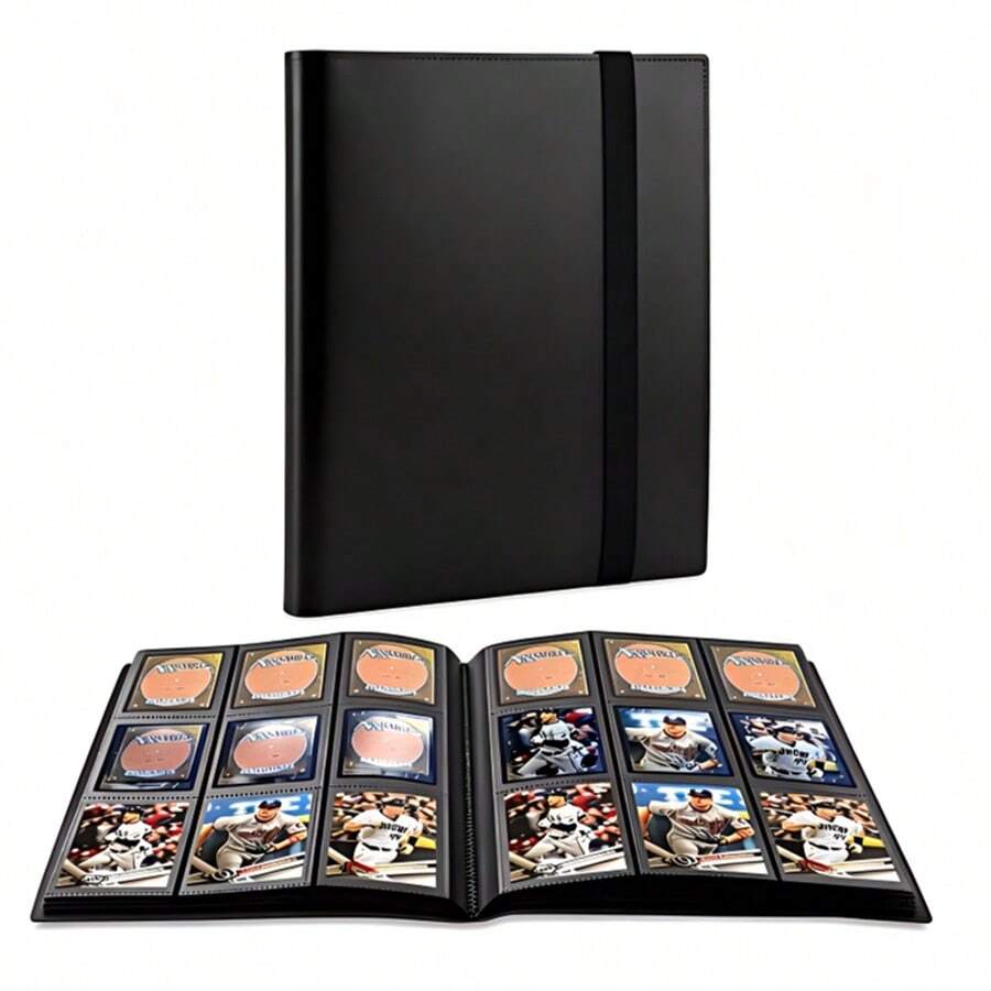 Card Binder, 9 Pocket Trading Card Album Folder,20 Pages, 360 Card Capacity Sports Card Binder, Premium Card Binders Compatible With MTG, TCG, Baseball Cards (Black) - Black - View 1