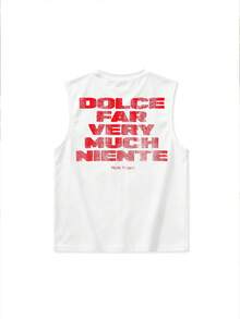 INFLATION Printed Sleeveless Tank Top For Men, Summer New Sports Vest - White - View 4