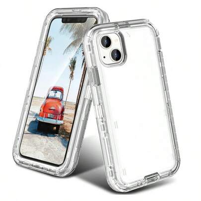 3-In-1 เคสโทรศัพท์ใสหนาความละเอียดสูง, วัสดุไฮบริด TPU+PC, กันกระแทกใสกันตก เหมาะสำหรับ IPhone 17/17Pro/17Promax/16/15/14/13 Pro Max X XR