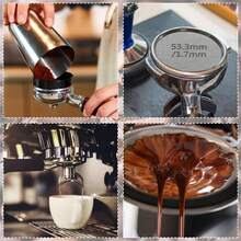 53.3 Mm Espresso Puck Screen Espresso Filter Stainless Steel Reusable Lower Shower Clean Coffee Screen 1.7 Mm Thickness Coffee Filter Mesh Plate - ColorA - View 4