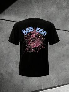 555 Spider Web Graphic (180 Cotton T-Shirt) Men's Round Neck And Short Sleeves, Casual Cotton, Casual Fashion, Suitable For Indoor And Outdoor Wear And Holiday Gifts  Women Y2k Spring Clothes Women Cotton  Clothes Women Tops Cute Tops White Tops Streetwear Women Black Tops For Women 90s Party Outfit Baggy T Shirts Baggy Top Cotton T Shirt Women T Shirt Women Tshirts For Women  Women Y2k Spring Clothes Women Cotton  Clothes Women Tops Cute Tops White Tops Streetwear Women Black Tops For Women 90s Party Outfit Baggy T Shirts Baggy Top Cotton T Shirt Women T Shirt Women Tshirts For Women - màu đen - Xem 8