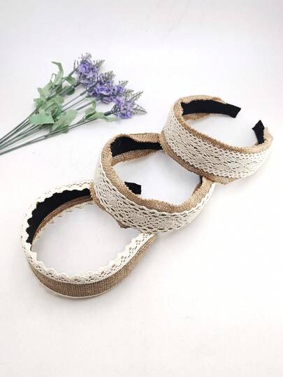 1 chiếc băng đô bằng vải polyester màu trơn, rộng 5cm, kiểu dáng giản dị, thích hợp để đeo hàng ngày.