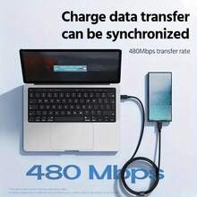 适用于 Galaxy 系列的 45W 超快充电线，5A 双 USB Type-C 数据线 - 黑色 - 查看 6