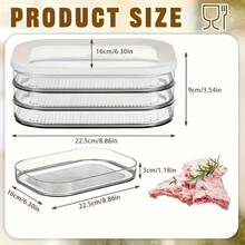 Contenedor de carne para frigorífico, contenedores apilables de almacenamiento de cortes en frío con tapas transparentes para carne de deli, tocino, queso y preparación de comidas - 2 plantas - Ver 6