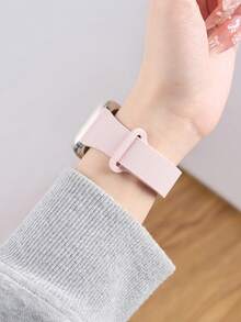 1条男女通用荔枝纹硅胶磁吸表带，兼容 42mm、38mm、40mm、41mm、44mm、45mm、46mm、49mm，时尚智能手表替换表带，适用于Series Ultra2、Ultra SE2、SE 11、10、9、8、7、6、5、4、3、2、1 - 粉色 - 查看 4