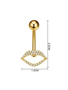 1 chiếc khuyên rốn đa năng hình bướm, hoa, môi đính đá Zirconia đồng, làm bằng thép không gỉ, thích hợp đeo hàng ngày. - Nhiều màu - Xem 26